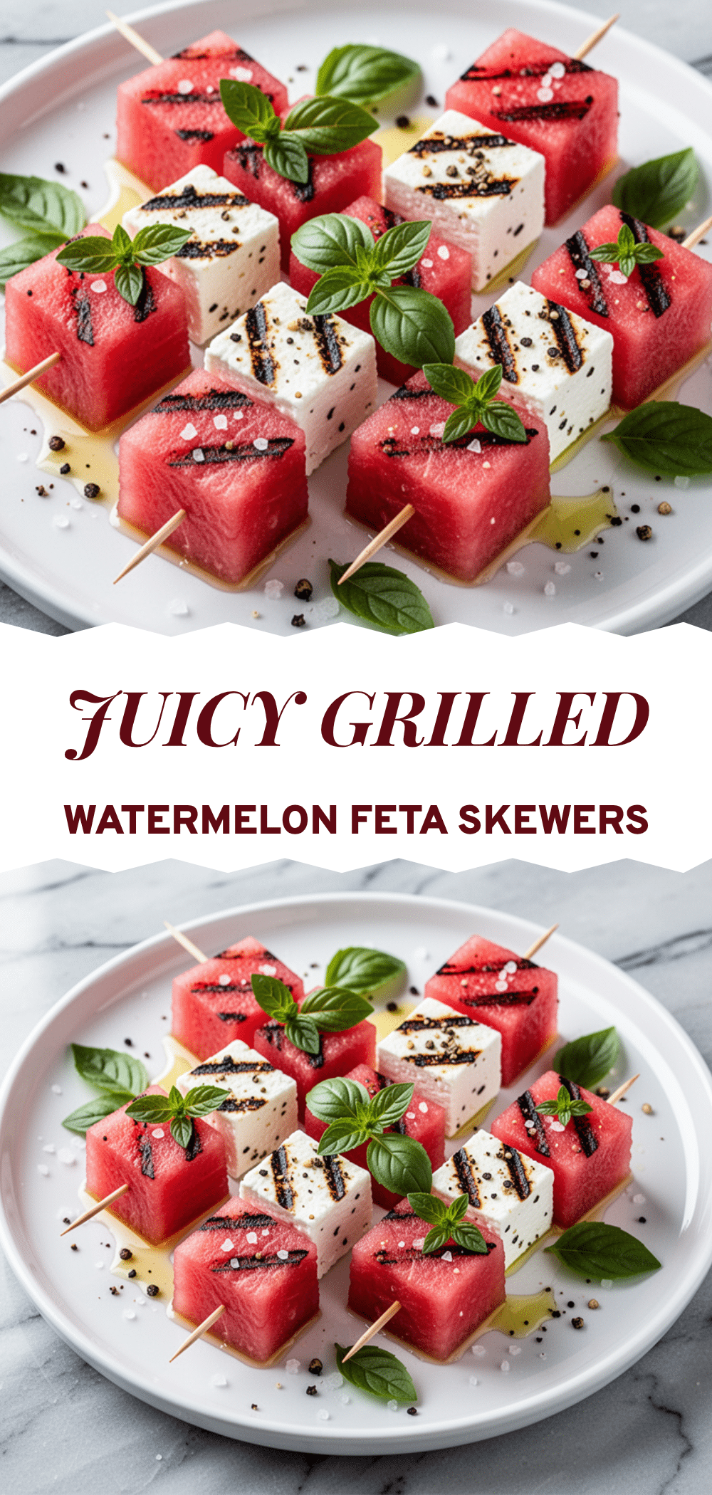 Grilled Watermelon Feta Skewers: 5-Min Easy Labor Day Appetizer 5 Grilled Watermelon Feta Skewers recipe
