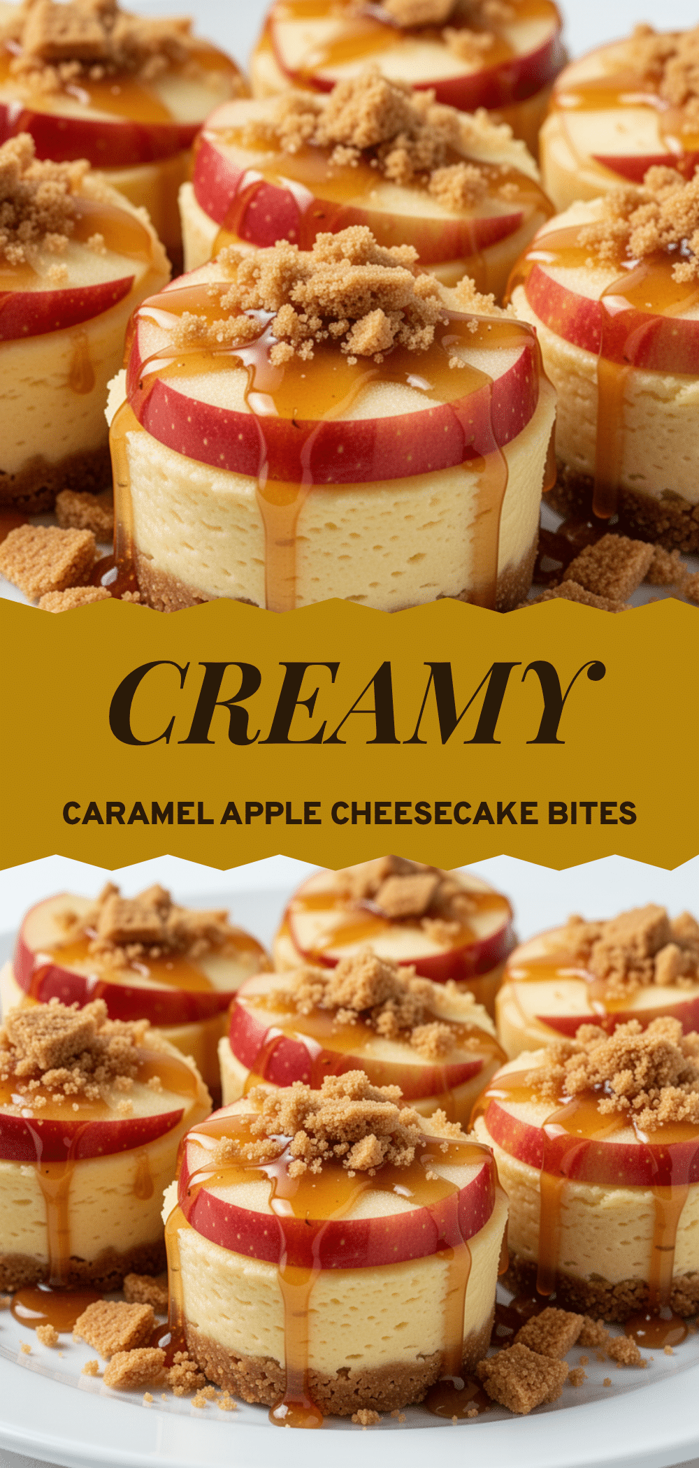 Caramel Apple Cheesecake Bites: No Bake Dessert 5 Caramel Apple Cheesecake Bites recipe