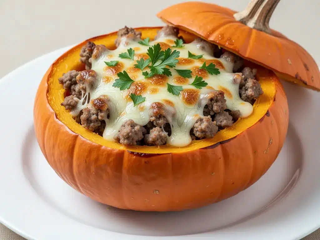 Dinner in a Pumpkin: Best Easy Cheesy Sausage Stuffing 4 cheesy sausage stuffing preparation steps
