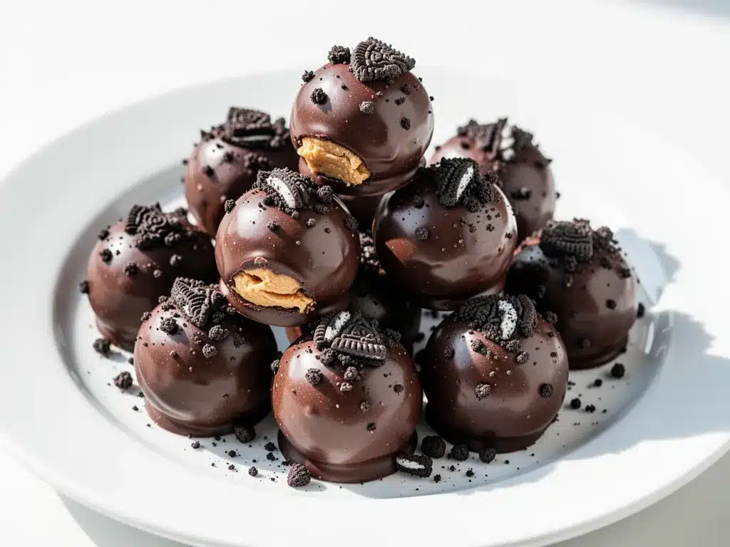 Chocolate Peanut Butter Oreo Truffles: 3-Ingredient No Bake Dessert 4 Chocolate Peanut Butter Oreo Truffles preparation steps