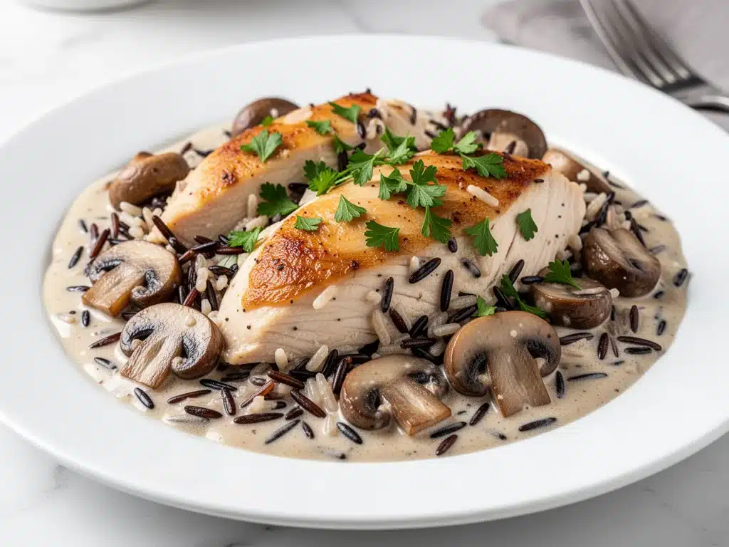 Home 2 creamy chicken and wild rice casserole - featured image