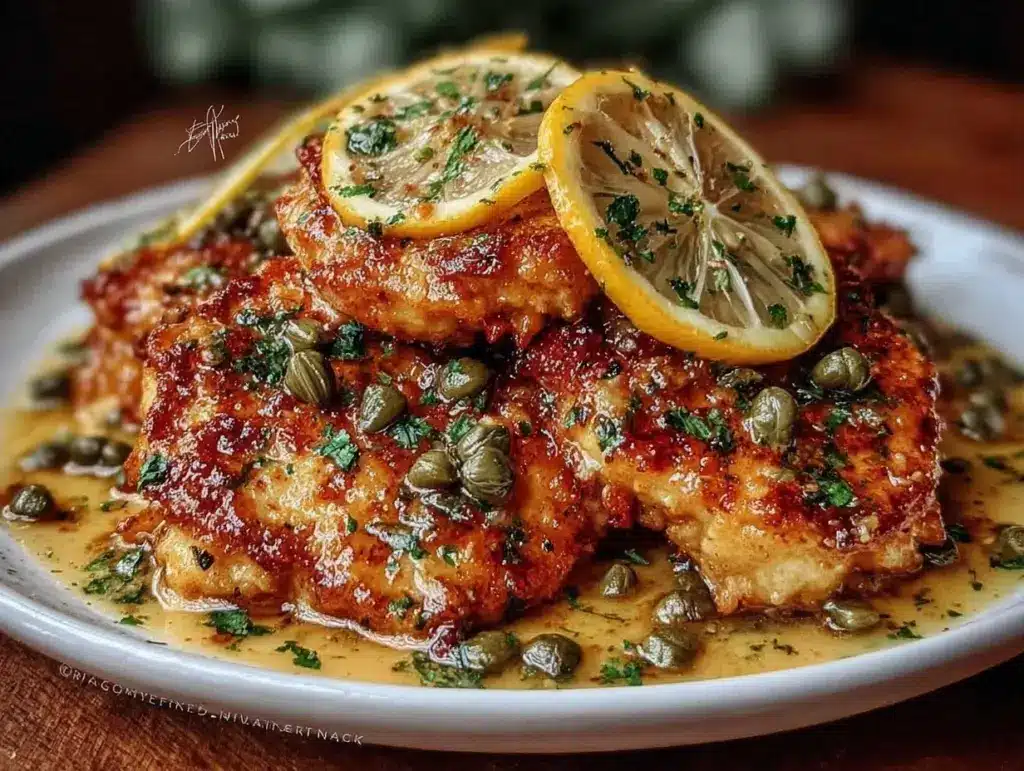 creamy lemon chicken piccata - featured image