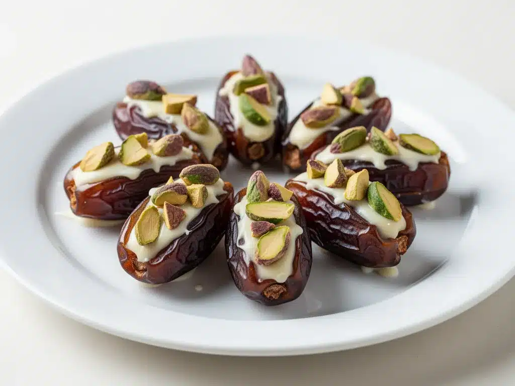 Dates Stuffed with Pistachio: 5-Min No-Bake Dessert 4 dates stuffed with pistachio preparation steps