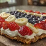 easy patriotic fruit pizza - featured image