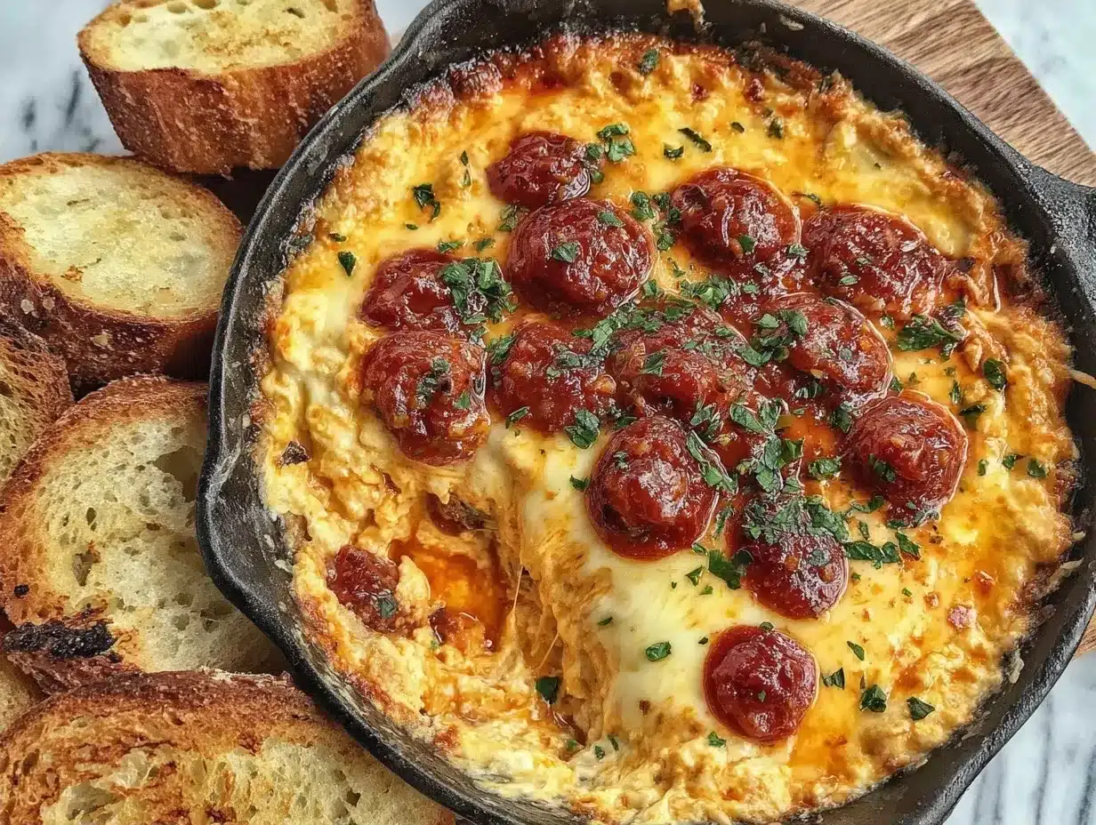 Game Day Cheesy Pepperoni Pizza Dip: My Grandmothers Way 4 Game Day Cheesy Pepperoni Pizza Dip preparation steps