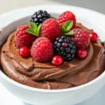 healthy dark chocolate avocado mousse - featured image