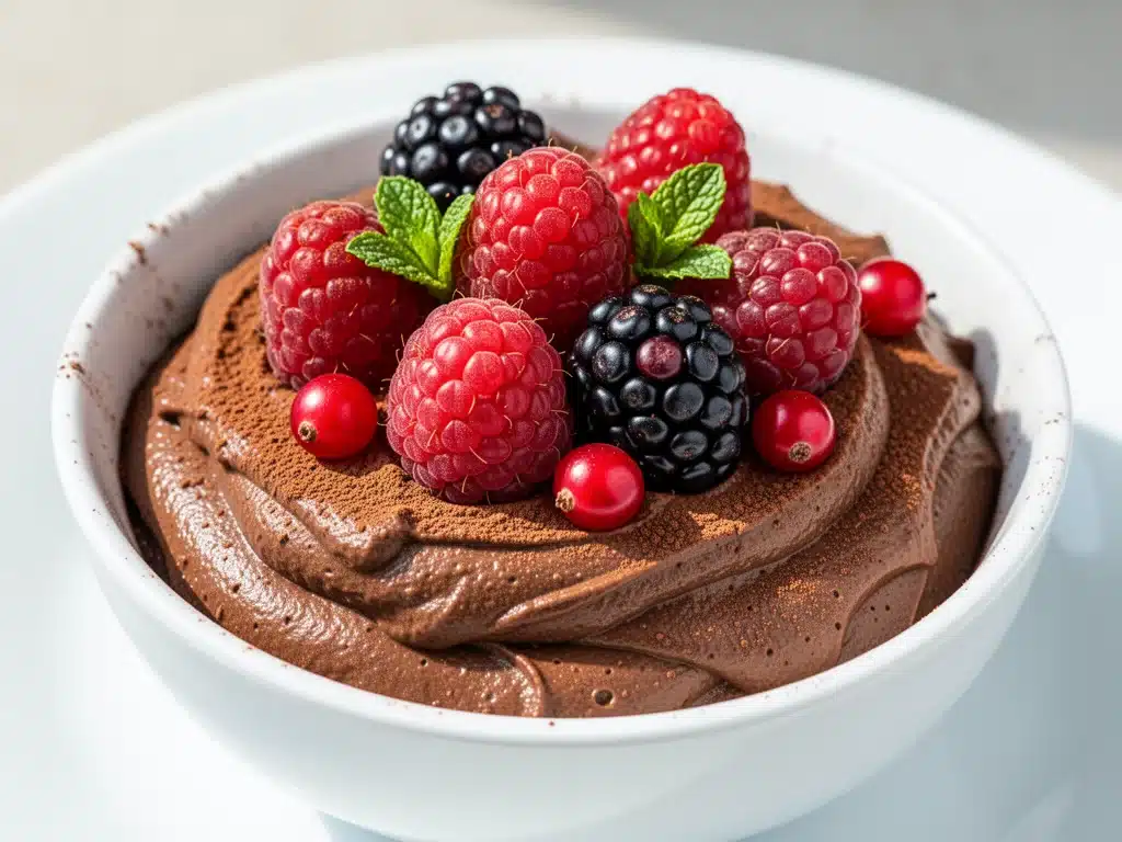 Home 8 healthy dark chocolate avocado mousse - featured image