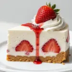 no-bake strawberry cheesecake - featured image
