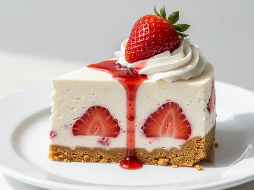 no-bake strawberry cheesecake - featured image