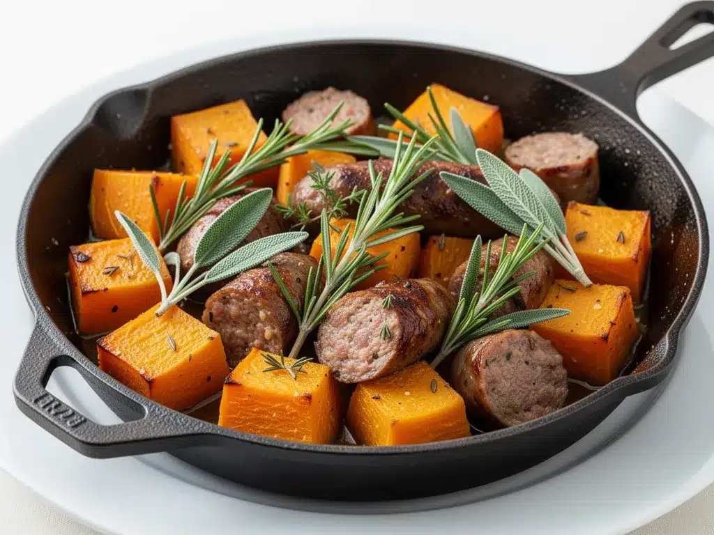 Roasted Pumpkin and Sausage Skillet: Easy Fall Dinner 4 roasted pumpkin and sausage skillet preparation steps