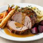 slow cooker apple cider pork roast - featured image