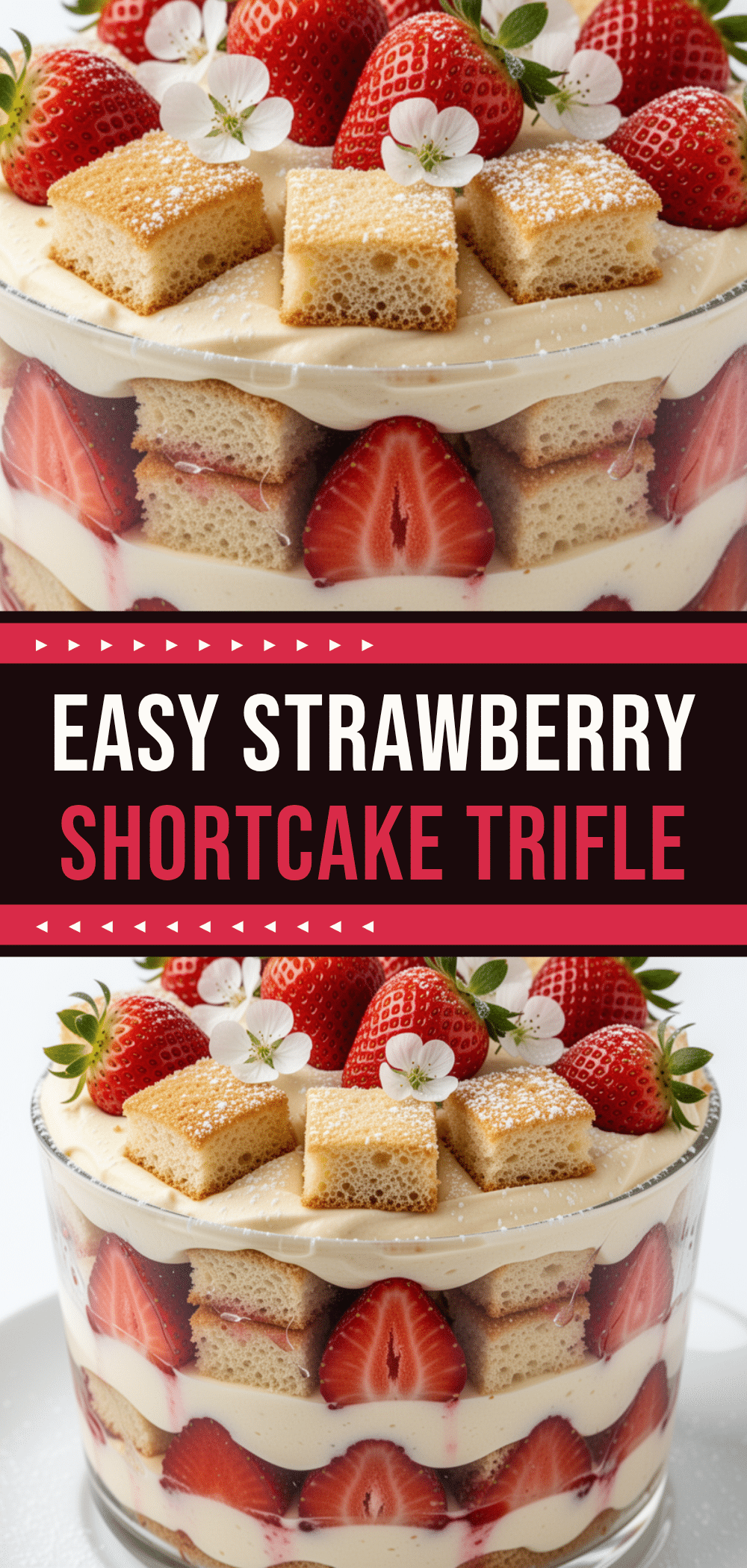 Strawberry Shortcake Trifle: 5-Ingredient No Bake Dessert 5 Strawberry Shortcake Trifle recipe