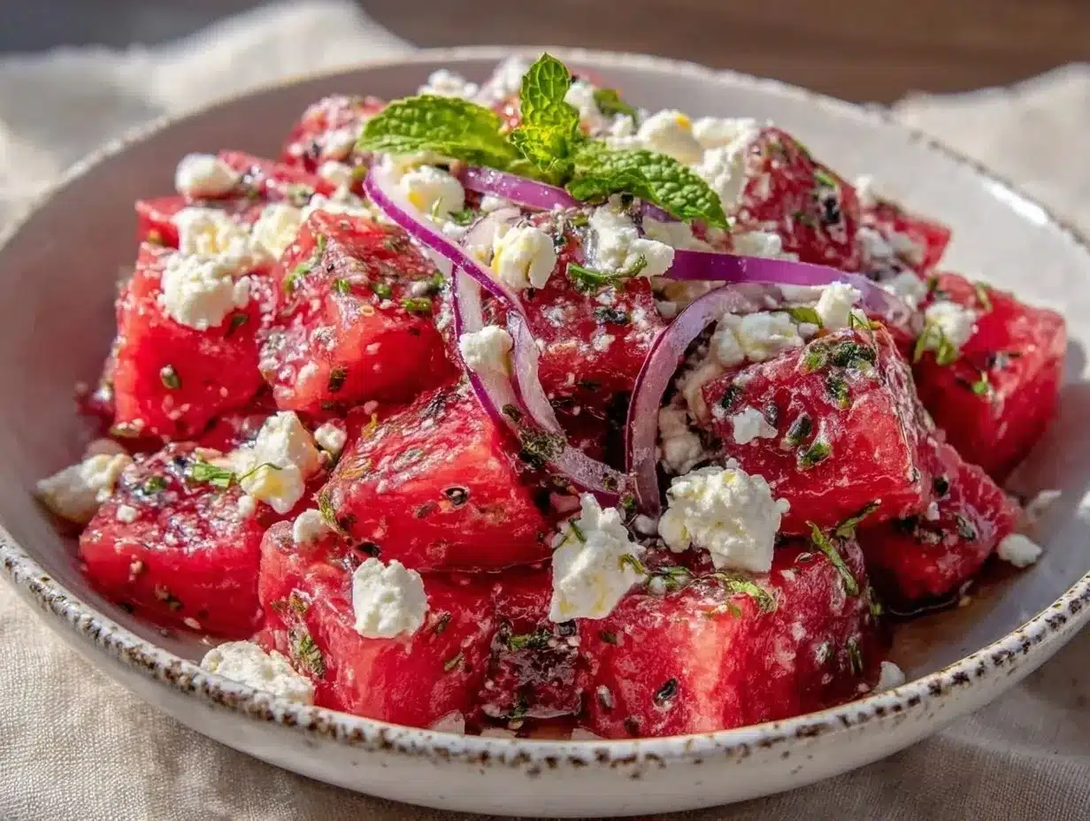 Watermelon Feta Salad: 5-Step Refreshing Labor Day Recipe 4 Watermelon Feta Salad preparation steps